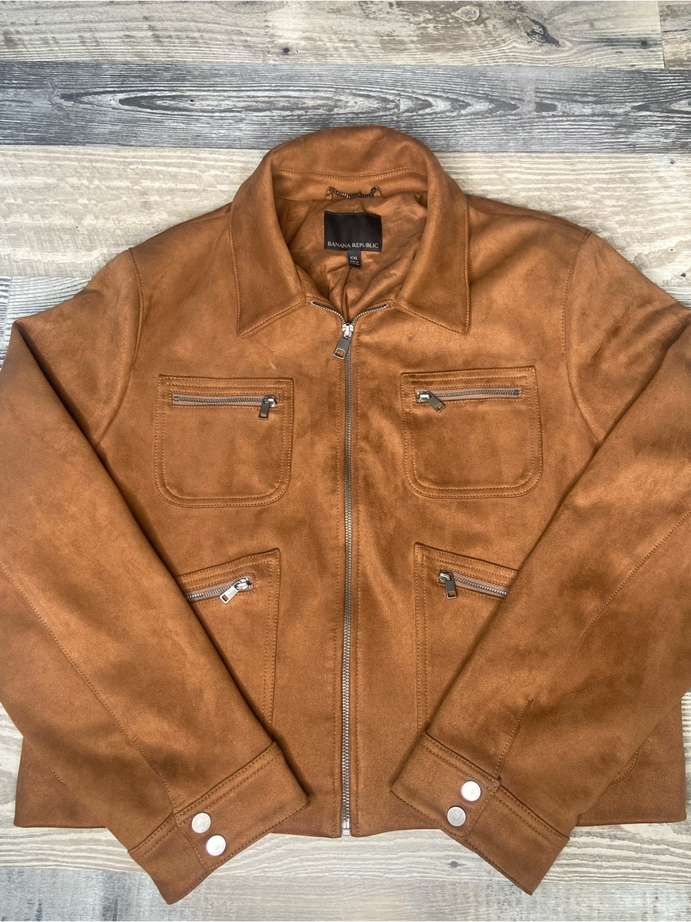Banana Republic Suede Bomber Jacket - Cognac